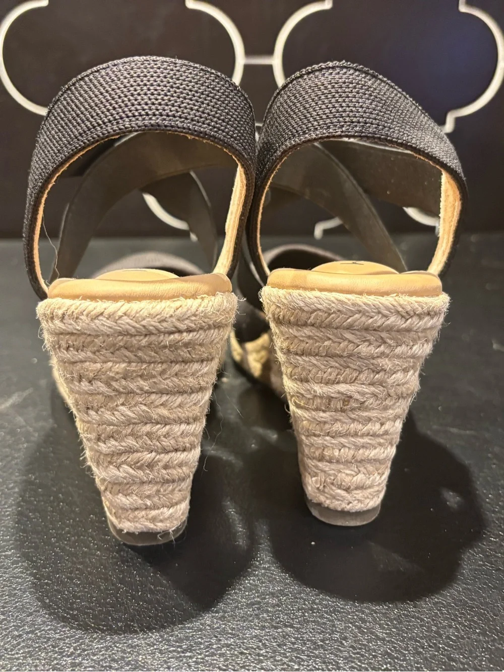 Stelle Black Crisscross Wedge Espadrilles by Me Too Size 8 NWOT!!